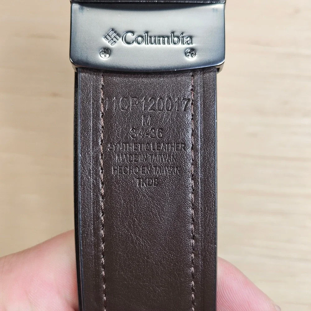 Columbia Belt Men M 34-36 Brown Reversible Synthetic Leather Outdoor 11CP120017